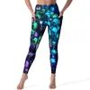 Active Pants Pärlor och ränder Yoga Red Gemstone Print Fitness Legings High midje Stretch Sport Vintage Graphic Leging