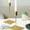 Candle Holders Gold Taper Holder Metal For Wedding Dinning Party Home Decor Anniversary 1 Pair