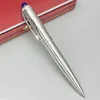 Lan Ct Ballpoint Pen Silver Round Head Unghia Scrittura Smooth Classic Office School Stationery