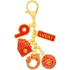 Anneaux 2024 Red Lucky 9 Poker The Lucky 9 charme Keychain apportez la bonne chance W5510