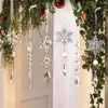 Estatuetas decorativas 1 conjunto de Natal decoração de acrílico pingente pingente de gelo tira de neve teto de natal árvore