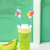 Wegwerpbekers rietjes 10 stks papieren cartoon vogelstro voor drankjes drinkgerei cocktailaccessoires kinderen verjaardagsfeestje decor