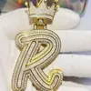 White Gold Plated Custom Hip Hop Jewelry Bling Sterling Sier Iced Out Baguette VVS Moissanite Pendant