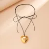 Pendant Necklaces Velvet Wax Thread Adjustable Chain Heart Shaped Necklace Neck Jewelry