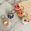 Schlüsselanhänger Bag Anhänger Simulation Food Schlüsselkette Kreative Charm Schmuckzubehör Donut Auto PVC Schlüsselbund Frauen