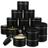 Storage Bottles 24 Pcs Empty Tins DIY Jar Black Candles Container Scented Jars For Making Tinplate Containers