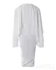 Robes décontractées mode femme 2024 blanc de profondeur v cape sexy robe longue pour les femmes