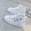 Casual Shoes Women Sneakers Leather Platform Winter Korean White Ladies Lace Up High Top Woman Vulcanized 2024
