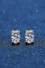 Boucles d'oreilles Moisanite Stud Real Moisanite 14K Gol à or blanc plaqué Sterling 4 Porg Boucle d'oreille de diamant pour femmes Men Oreille 1CT 2CT 4CTSTUDSTUDS2654250