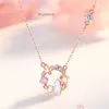 Peach Blossom Cat Halsband S925 Sterling Silver Small Female Design Ins Luxury Lovely Cortile Collar Chain Halsband