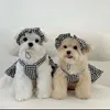 Abbigliamento per cani Summer Abbigliamento per animali domestici galli cucciolo di gattina set di cappello da sole a quadri di piccole e medie dimensioni Chihuahua Yorkshire