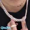 Prong personalizzato Miami in Sier Pass Diamond Test VVS 12mm Moissanite Cuban Link Chain