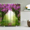 Shower Curtains Nature Scenery Curtain Tropical Jungle Plant Waterproof Bath Forest Waterfall Landscape Bathroom Decor With Hooks