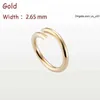 Ring No No Dail Box Classic Luxury Designer Jewelry Mens and Women Titanium Steel Gold Gold Silver Rose Never Fyle Lovers Rings Size 5-11