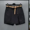 Mulheres Shamming Shorts Salia feminina de cintura alta com bolsos laterais Split acima do joelho da cor sólida para fêmea 240407