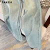 Kadınlar Kot pantolon Vintage Drawstring Yüksek bel stili mavi düz pantolon Kore moda geniş bacak baggy y2k denim pantolon