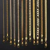 Rinntin SC Wholesale 925 Silver 18K 14K Chain Collier Bijoux Hip Hop Colène Cuban Cadena Kolye Gold plaqué Gold Chain pour femmes hommes