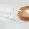 Bangle Fashion Simple Silver Color Leaves Korean Style Exquisite Open For Women Green Leaf Twigs Branch Jewelry Girl Gift