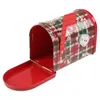 Geschenkwikkel Kerstmisbanken Candy Box Craft Iron Storage Boxes Organisator Tin Mailbox Xmas Ornament for Children Surprise