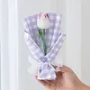 Fleurs décoratives mini-taille bouquets artificiels bouquets multicolor tulips bouquet faux forwedding amant amant cadeau à la maison décor