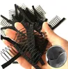 Wig Comb met duurzame polyster doek 7 tanden pruik accessoires haarverlenging bevestigen kammen 10100 pcs hele zwarte kanten pruik clips 9468875