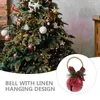 Figurines décoratines Bells de Noël Hangle de porte rustique étoile cloche avec pine arc un baies vintage Pendant Ornements suspendus pour les vacances de Noël