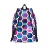 Mochila Aquarela colméias Honeycombs Imprimir mochilas de ciclismo de ciclismo de homens Designer Durável Bolsas de Streetwear Durable High School