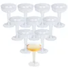 Wegwerpbekers rietjes 6 stks plastic champagne fluiten highball glazen cocktail voor feestjes glitter trouwfeest duidelijke toasting cup