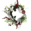 Decorative Flowers 18inch Christmas Wreath Decorations Door Home Display Window Hanging Red Berries Indoor Outdoor Holiday Wall