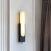 Wandlampe moderne Kupfer Marmor Innenraum Rechteck LED Schlafzimmer Dekorative Leuchter Wohnzimmer Gang umgebende Lichttreppe