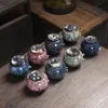 Ceramiczne liścitom herbaty słoik piec tuły cukierki Caddies Wakacyjne prezenty domowe kuchnia Ozdoby Vintage Ceremonia Herbata Akcesoria 240401