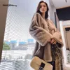 OC00230# Fancenni ecologici inverno inverno Fashion's Fashion Mid Long Long Integrated Golden Mink Veet