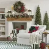 装飾的な花クリスマステーマレッドフルーツリースプラスチック材料ペンダント30x30x9cm雰囲気の正面玄関装飾人工