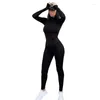 Damen -Jumpsuits Modestil Langarm Slim Fit High Top Sports Jumpsuit