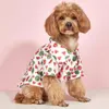 Dog Apparel Cat T-shirt Comfortable Button Closure Watermelon Print Pet Streetwear Daily Wear