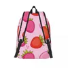 バックパックラップトップユニークなピンクのイチゴの学校バッグ耐久性のある学生少年の女の子旅行