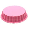 Baking Moulds 1Pc Non-stick Silicone Tart Molds Mini Quiche Round Fluted Flan Cake Decoration Tools Pizza Pan Mould