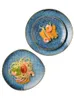 Tablice japońskie kreatywne western talerz spaghetti płaskie warzywa retro piec zimne naczynie zestaw stołowy ceramiczne zastawa stołowa