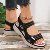 Sandals Brand Crocheted for Women Summer Leather Leve Casual Plataforma Sapatos Blue Girls Fora do não deslizamento Plus Tamanho 43