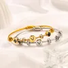 Bracelets classiques populaires Femmes Bangle de luxe Designer Bijoux Crystal 18k Gold plaqué argent en acier inoxydable Lovers Gift Bangles Bracelet pour hommes