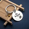 Keychains Bee fofo Bumble Bumble Brikets redondo decorações de charme de aço inoxidável humor engraçado presente para a família de amigos