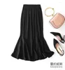 Jupes 93% Mulberry Silk for Woman Vêtements Elegant Women's Spring Summer Black Jirt 2024 Faldas Para Mujeres