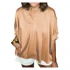 Blouses pour femmes chemises décontractées en V V Puff Puff Sleeve Tops Tops Couleur Couleur Solide