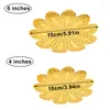 Decorative Figurines 1pc Creative Leaf Shape Fruit Dish Serving Tray Gold Plate Flowers Snack Plates Household Jewelry Trinket Storage Bowl