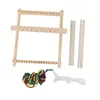 Storage Bags Kids Weaving Loom Kit Strong Solidwood Safe Durable Widely Used Smoothing Easy Assembly With Threads For DIY Craft