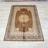 Teppiche yilong 4'x6 'Traditioneller Tabriz Teppich dunkelbrauner Vantage Antike Orientalteppich (TJ479a)