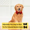 Dog Apparel Adjustable Pets Cat Bow Tie Pet Cotton Costume Necktie Collar For Big Dogs Puppy Grooming Accessories Black White Yellow S/L