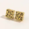 Stud Design for Women Stainless Steel Wedding Party Gifts Love Girl Earrings New Gold Plated Designer Jewelry Wholesale