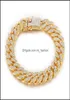 Link Chain Armelets smycken Luxury Bling Rhinestone Fashion Men Women Gold Sier Plated Hip Hop Braclets Drop Delivery 2021 Weyki8361091