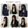 Easihair Long Silky Straight Synthetic Wigs with Bangs Black Cosplay Party Lolita Hair Wigs Fomen Women Natural Heat résistant à la chaleur 240412